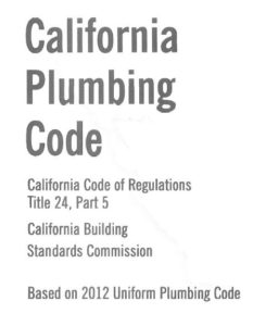 California Plumbing Code - excerpt (Part 1)